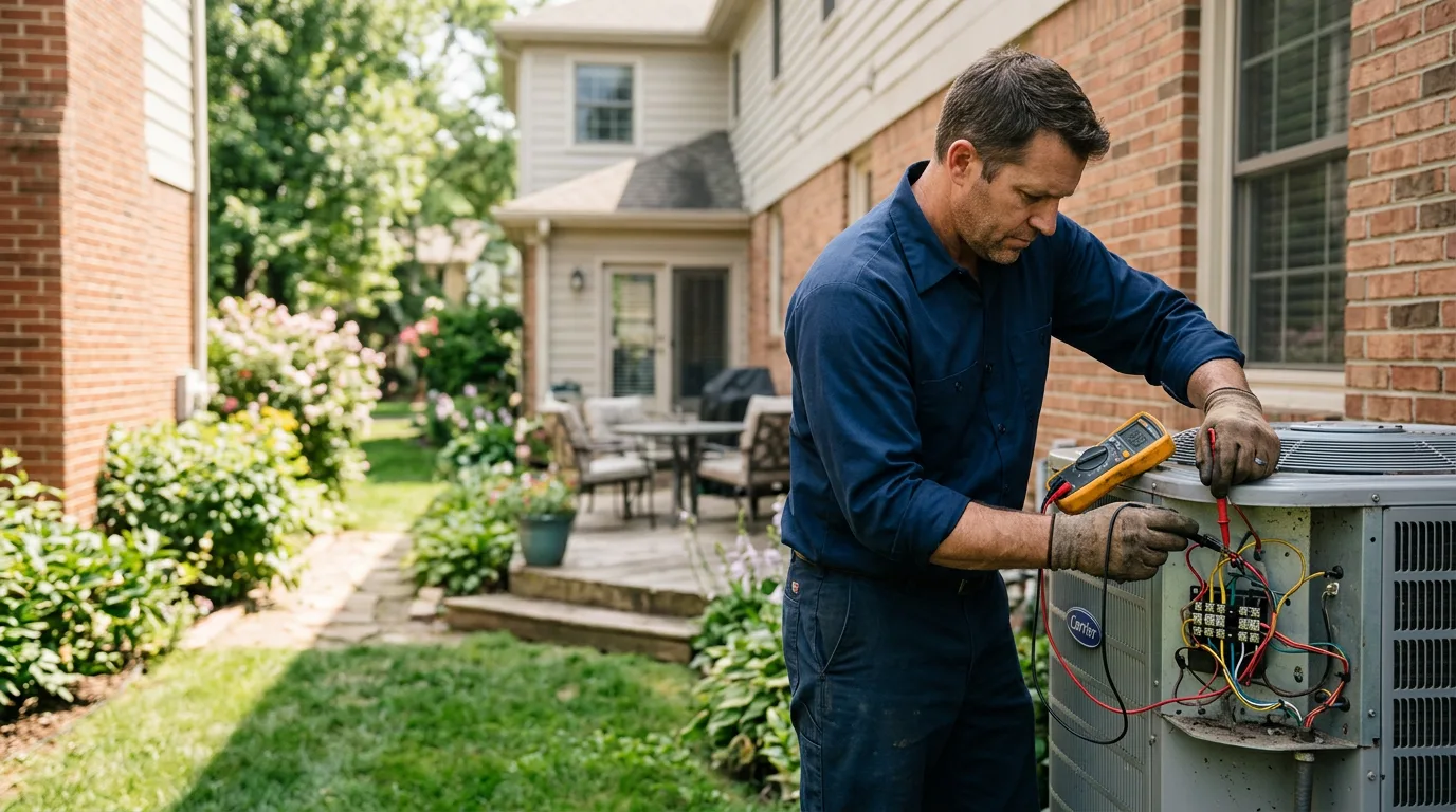 HVAC technician working near North Canton, OH